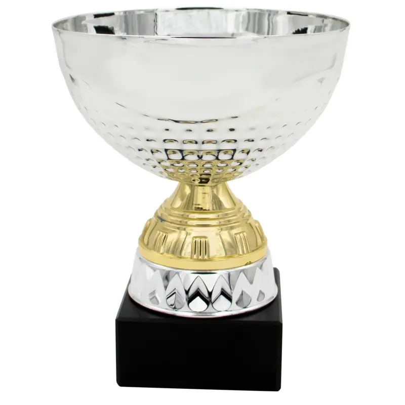 Trofeo Clásico de metal color Plateado y Dorado en varias medidas