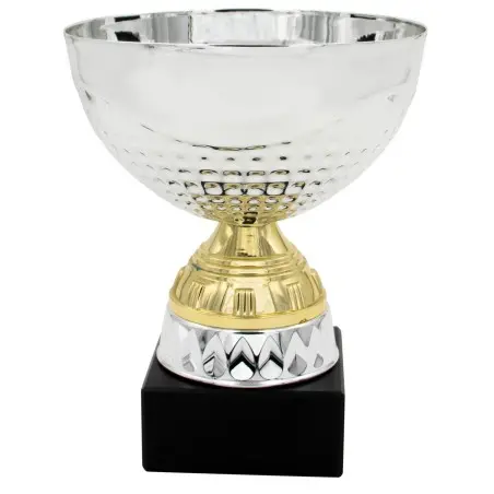 Trofeo Clásico de metal color Plateado y Dorado en varias medidas