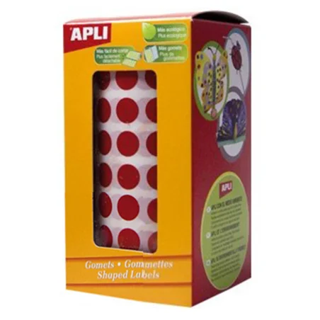 GOMETS AUTOADHESIVOS CIRCULARES 20MM ROJO EN ROLLO