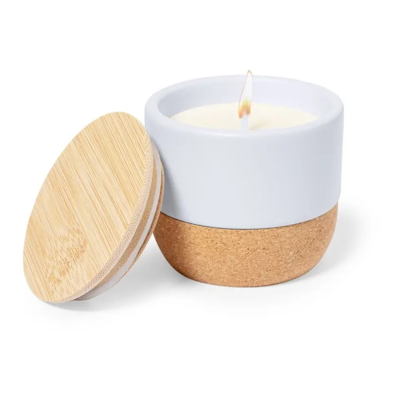 VELA AROMÁTICA LAVOLIA de Cerámica, Corcho y Bambú