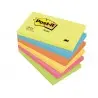 Bloc de notas adhesivas quita y pon post-it 76x127 mm neon pack de 6 blocs surtido