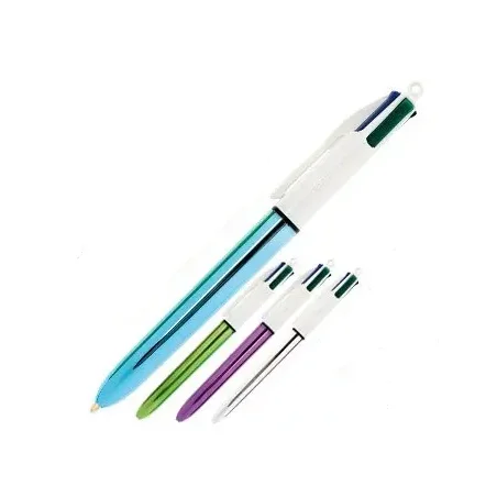 Boligrafo bic cuatro colores shine colores metalizados punta de 1 mm