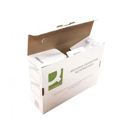 Caja archivo definitivo q-connect folio carton reciclado cierre con lengueta 255x360x100 mm