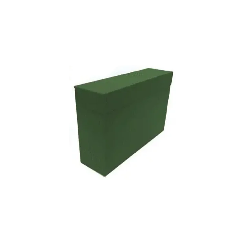 Caja transferencia mariola folio doble carton forrado geltex lomo 20 cm color verde