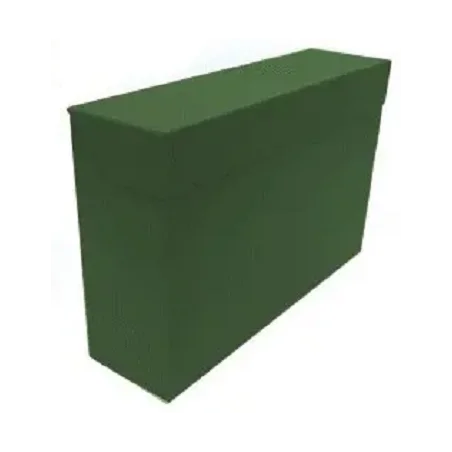 Caja transferencia mariola folio doble carton forrado geltex lomo 20 cm color verde