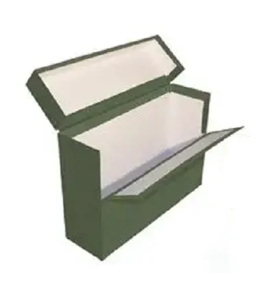 Caja transferencia mariola folio doble carton forrado geltex lomo 20 cm color verde