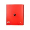 Carpeta con recambio antartik a4 cuadro 5mm forrada 4 anillas 40mm redondas con solapa color rojo