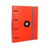 Carpeta con recambio antartik a4 cuadro 5mm forrada 4 anillas 40mm redondas con solapa color rojo