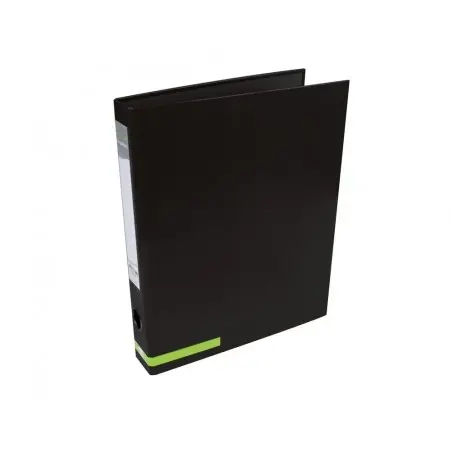 Carpeta de 2 anillas 25 mm mixtas liderpapel a4 forrado color system con ollao y tarjetero negro