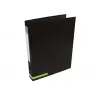 Carpeta de 2 anillas 25 mm mixtas liderpapel a4 forrado color system con ollao y tarjetero negro
