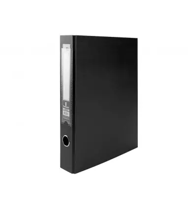 Carpeta de 2 anillas 40mm mixt as liderpapel folio forrado papercoat con ollao y tarjetero compresor plástico negro