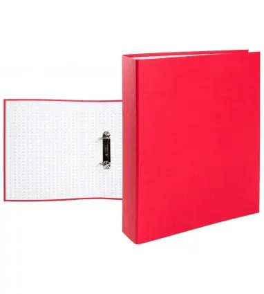Carpeta de 2 anillas 40mm mixtas liderpapel folio carton forrado paper coat plastico roja