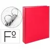 Carpeta de 2 anillas 40mm mixtas liderpapel folio carton forrado paper coat plastico roja