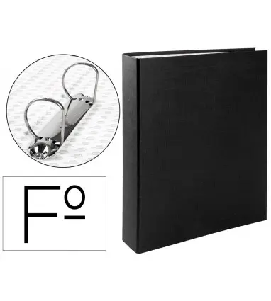 Carpeta de 2 anillas 40mm mixtas liderpapel folio carton forrado paper coat plastico negra