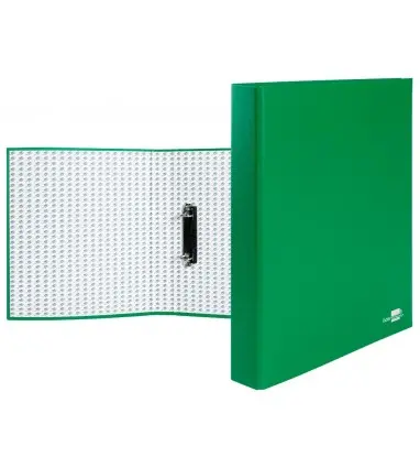 Carpeta de 2 anillas 25mm mixtas liderpapel folio carton forrado paper coat compresor plastico verde
