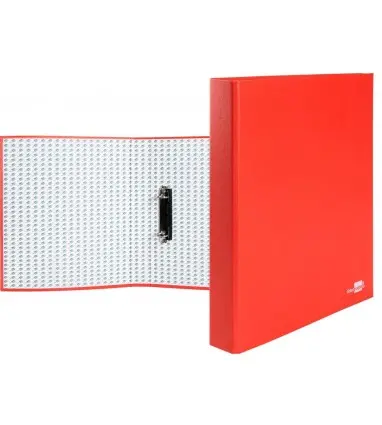 Carpeta de 2 anillas 25mm mixtas liderpapel folio carton forrado paper coat compresor plastico roja