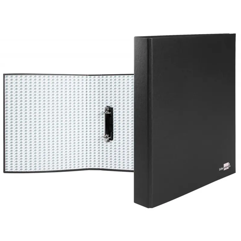 Carpeta de 2 anillas 25mm mixtas liderpapel folio carton forrado paper coat plastico negra