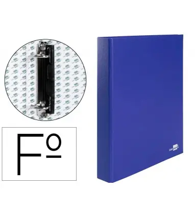 Carpeta de 2 anillas 25mm mixtas liderpapel folio carton forrado paper coat compresor plastico azul