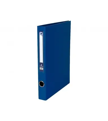 Carpeta de 2 anillas 25mm mixt as liderpapel folio forrado papercoat con ollao y tarjetero compresor plastico azul