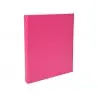 Carpeta de 4 anillas 30mm redondas exacompta a4 carton forrado rosa