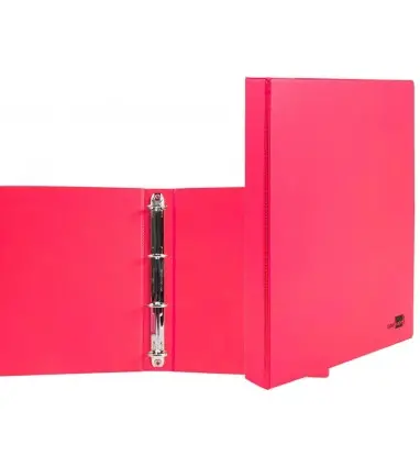 Carpeta de 4 anillas 25 mm mixtas liderpapel a4 carton forrado pvc fucsia