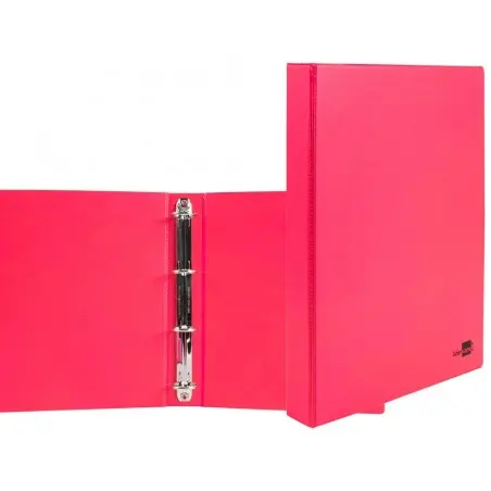 Carpeta de 4 anillas 25 mm mixtas liderpapel a4 carton forrado pvc fucsia