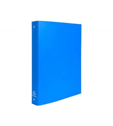 Carpeta de 4 anillas 30mm redondas exacompta din a4 carton forrado azul claro