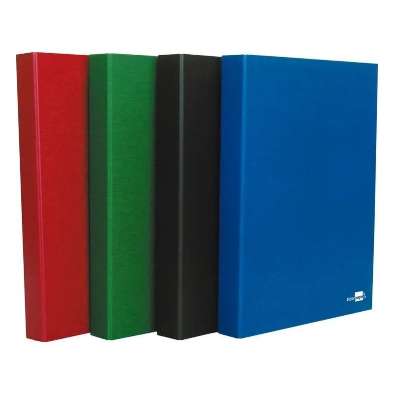 Carpeta de 4 anillas 25mm redondas liderpapel cuarto carton forrado paper coat 4 colores surtidos