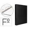 Carpeta de 4 anillas 25mm mixtas liderpapel folio carton forrado paper coat negra