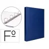 Carpeta de 4 anillas 25mm mixtas liderpapel folio carton forrado paper coat azul