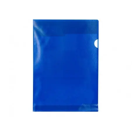 Carpeta dossier uñero plastico q-connect din a4 120 micras azul caja de 100 unidades