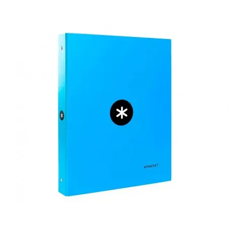 Carpeta antartik a4 forrada 4 anillas 25 mm redondas color azul
