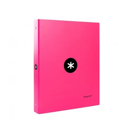 Carpeta antartik a4 forrada 4 anillas 25 mm redondas color rosa