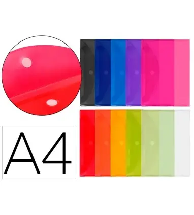 Carpeta liderpapel dossier a4 cierre de velcro colores surtidos pack 10+2 gratis