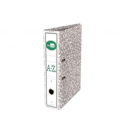 Archivador de palanca liderpapel folio classic grey carton entrecolado con rado lomo 75mm gris compresor metalic