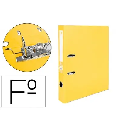 Archivador de palanca liderpapel folio documenta forrado pvc con rado lomo 52 mm amarillo compresor