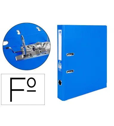 Archivador de palanca liderpapel folio documenta forrado pvc con rado lomo 52 mm azul compresor metalico