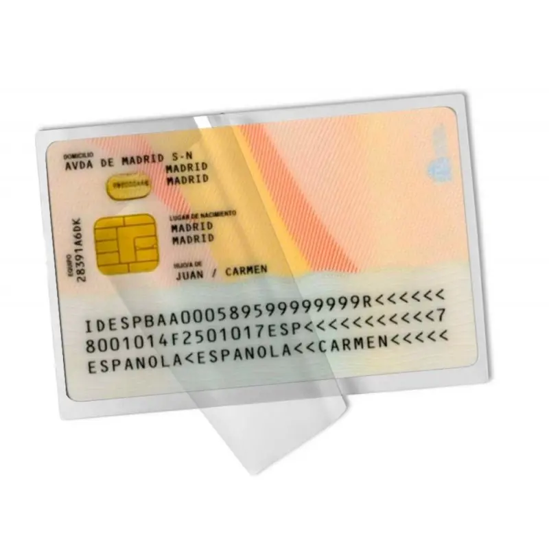 Bolsa de plastificar q-connect 110 x 75 mm 125 mc carnet de identidad caja de 100 unidades