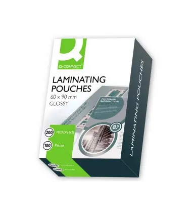 Bolsa de plastificar q-connect 90 x 60 mm 200 mc carnet de nif caja de 100 unidades