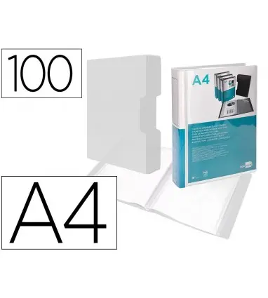 Carpeta liderpapel personaliza 100 fundas polipropilenodin a4 transparente con cajetin