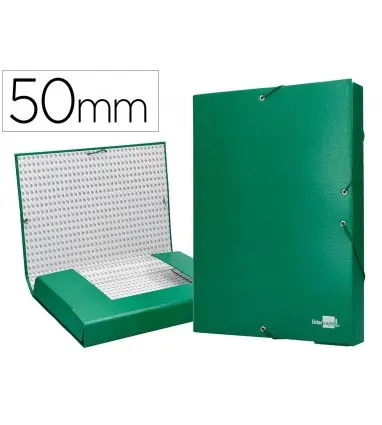 Carpeta proyectos liderpapel folio lomo 50mm carton forrado verde