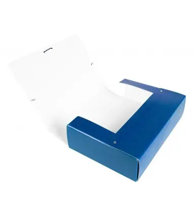 Carpeta proyectos liderpapel folio lomo 90mm carton gofrado azul