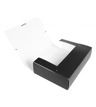Carpeta proyectos liderpapel folio lomo 90mm carton gofrado negra