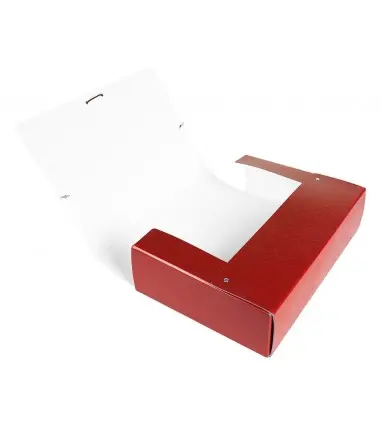 Carpeta proyectos liderpapel folio lomo 90mm carton gofrado roja