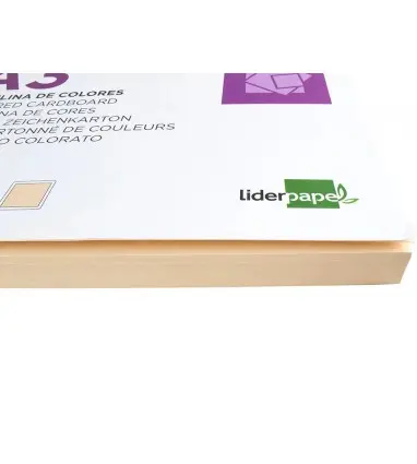 Cartulina liderpapel a3 180g/m2 crema paquete de 100 hojas
