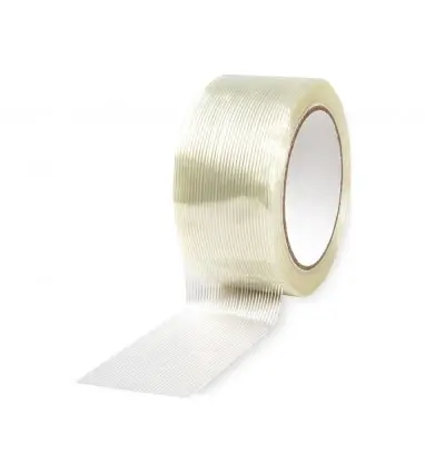 Cinta adhesiva q-connect monofilamentos transparente 50 mt x 50 mm para embalaje