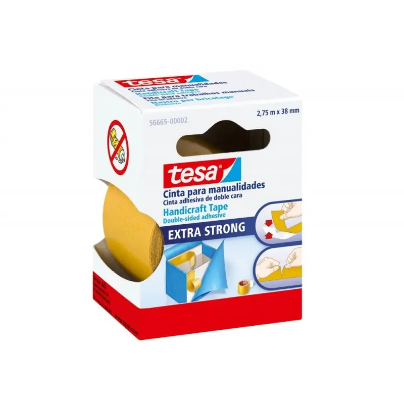 Cinta doble cara tesa film manualidades 2,75 mt x 38 mm