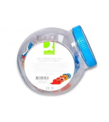 Corrector q-connect cinta mini blanco 4,2 mm x 5 mt bombonera de 28 unidades