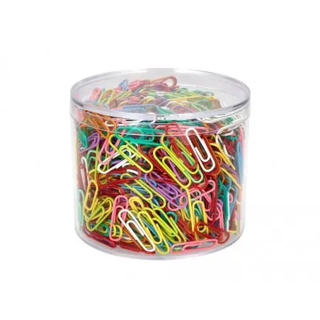 Clips colores liderpapel bote 1000 unidades colores surtidos