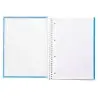 Cuaderno espiral liderpapel a4 micro crafty tapa forrada 120h 90 gr cuadro 5 mm 5 bandas 4 colores celeste